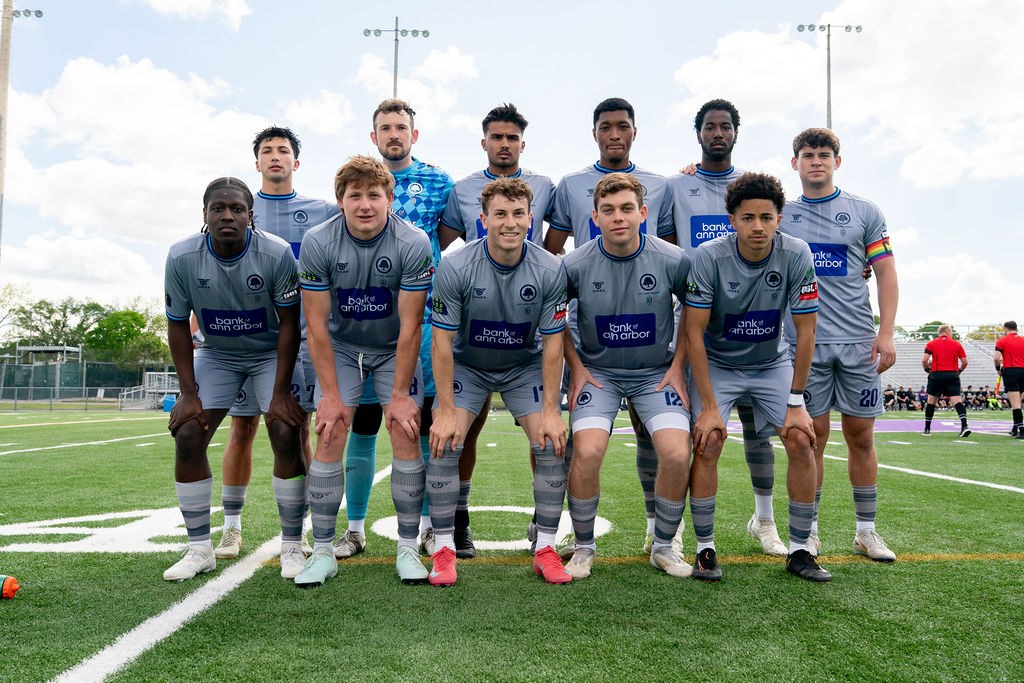 Our men’s starting XI before facing Oakland County FC on May 26, 2025.