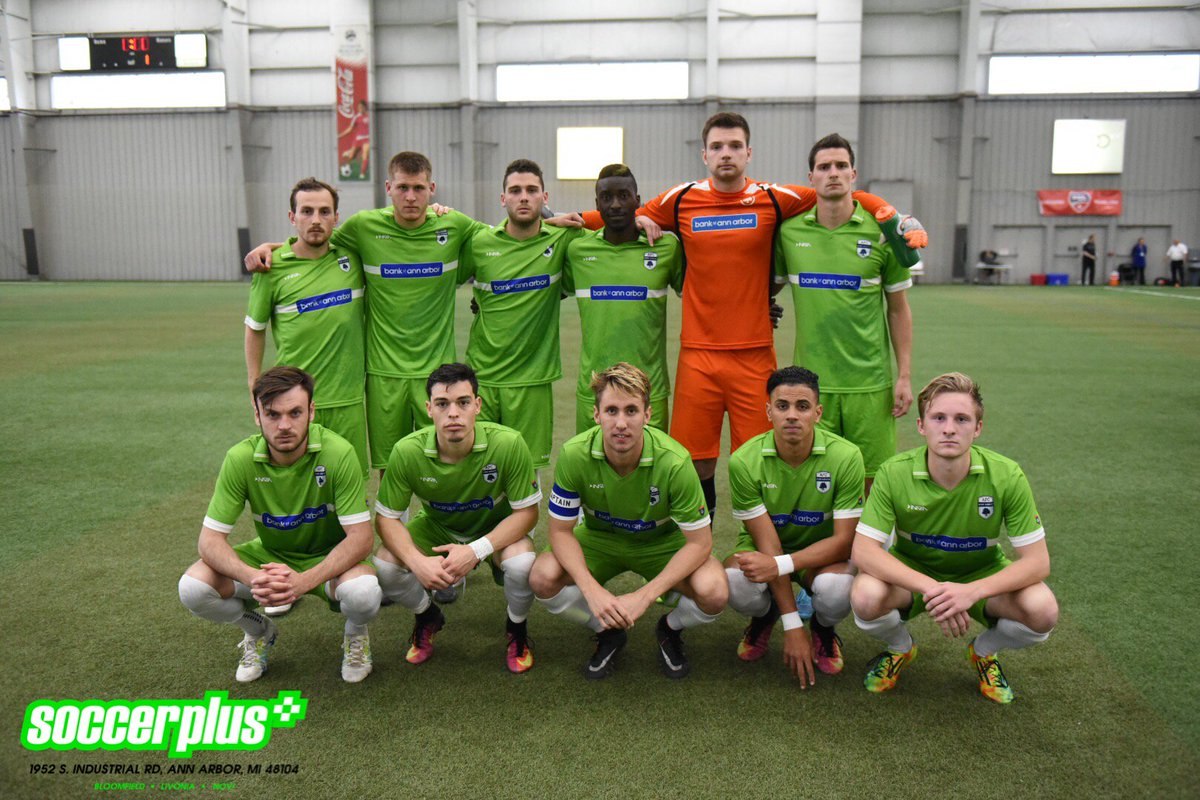 Starting XI photo from AFC Ann Arbor men versus Michigan Bucks (2017-05-10).