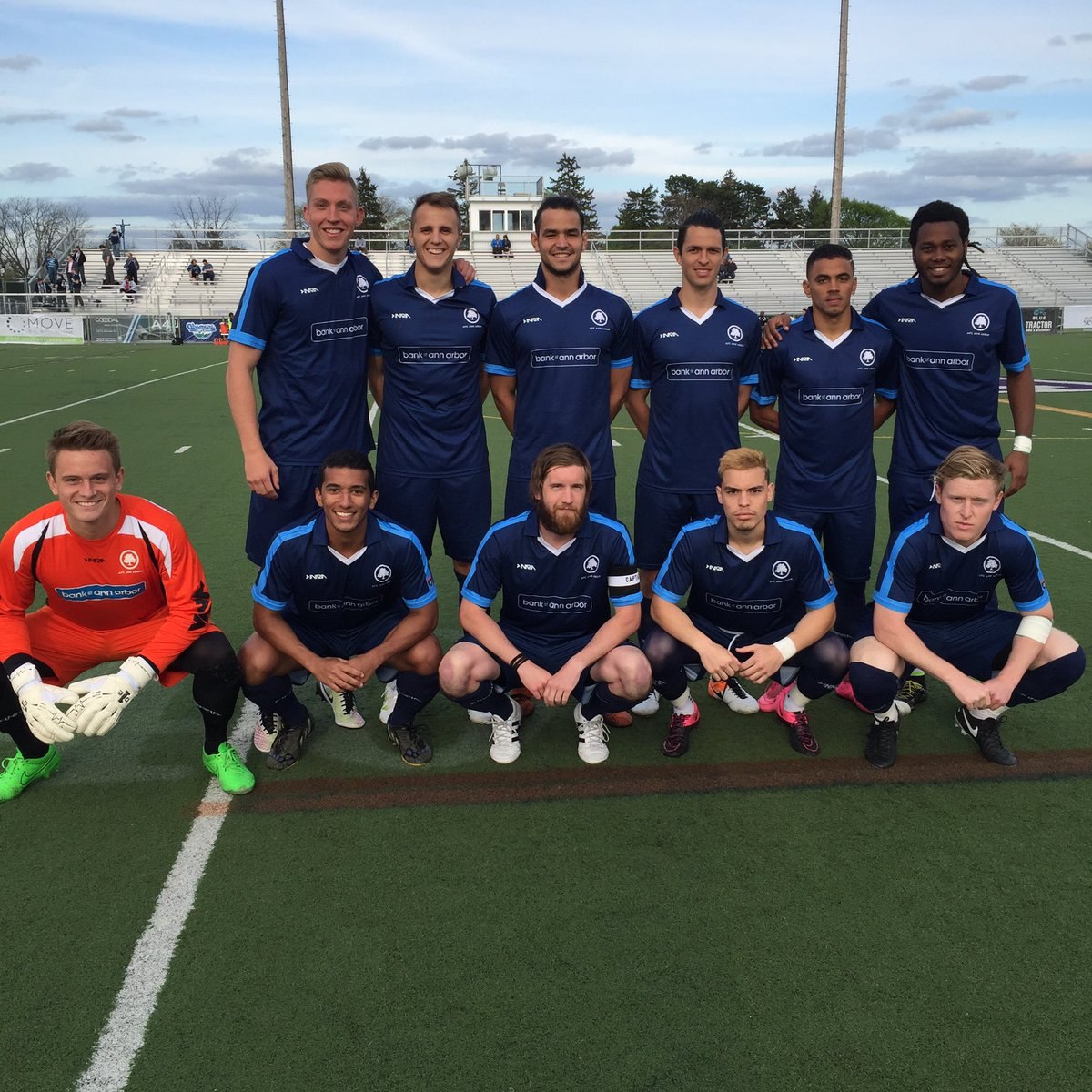 Starting XI photo from AFC Ann Arbor men versus Kalamazoo FC (2016-05-13).