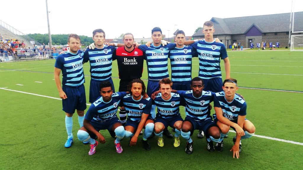 Starting XI photo from AFC Ann Arbor men versus Grand Rapids FC (2015-06-26).