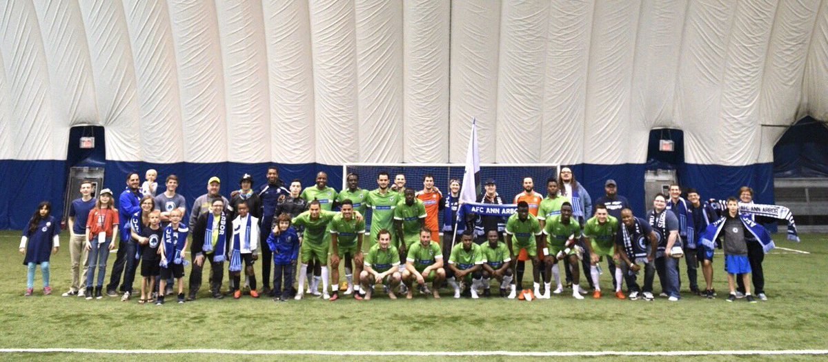 Team photo from AFC Ann Arbor men versus Northwood University (2017-04-14).
