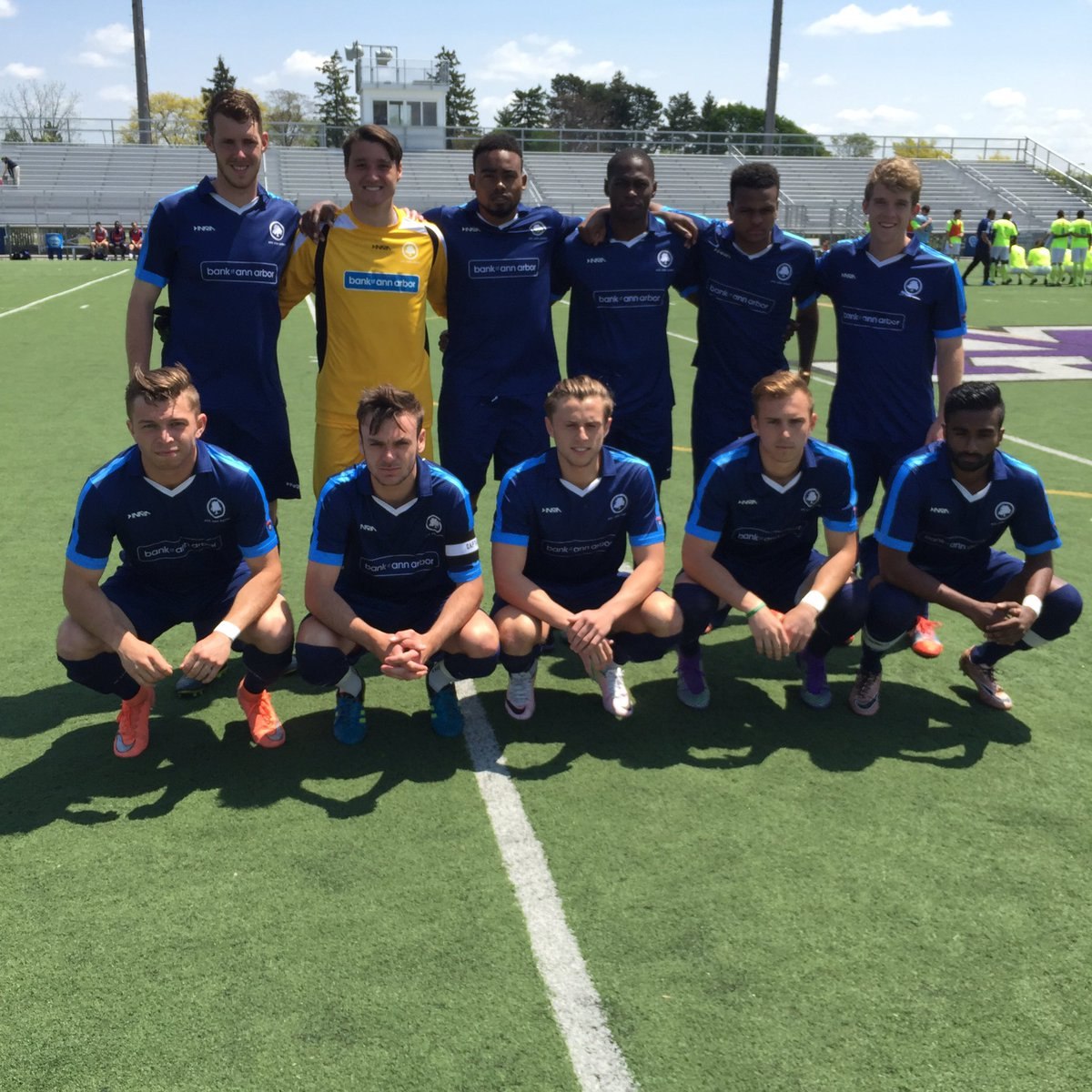 Starting XI photo from AFC Ann Arbor men versus Michigan Sporting Club (2016-05-22).