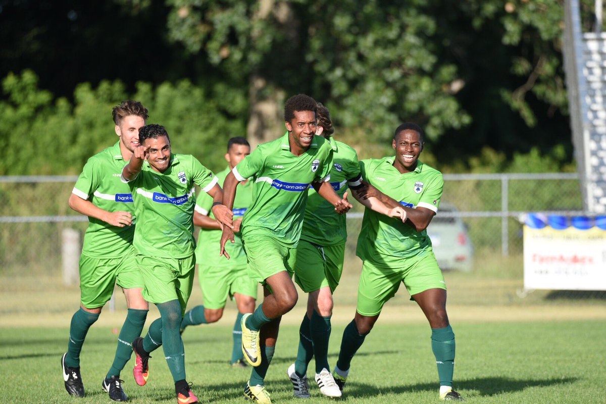 Match photo from AFC Ann Arbor men versus Kalamazoo FC (2016-07-10).