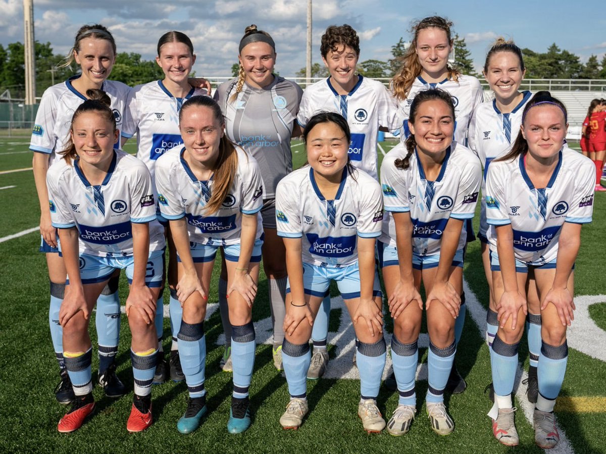 Starting XI photo from AFC Ann Arbor women versus Flint City AFC (2024-06-12).