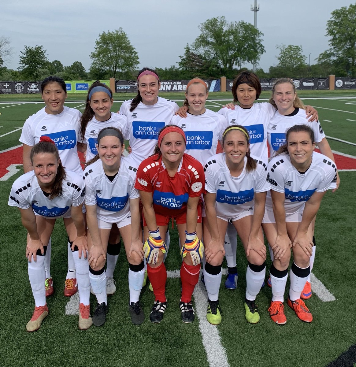 Starting XI photo from AFC Ann Arbor women versus North Oakland SC (2019-06-04).