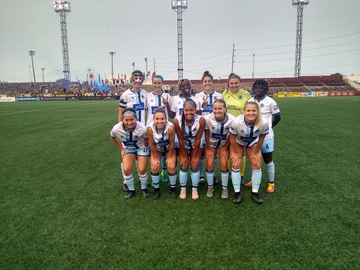 Starting XI photo from AFC Ann Arbor women versus Detroit City FC (2023-06-03).