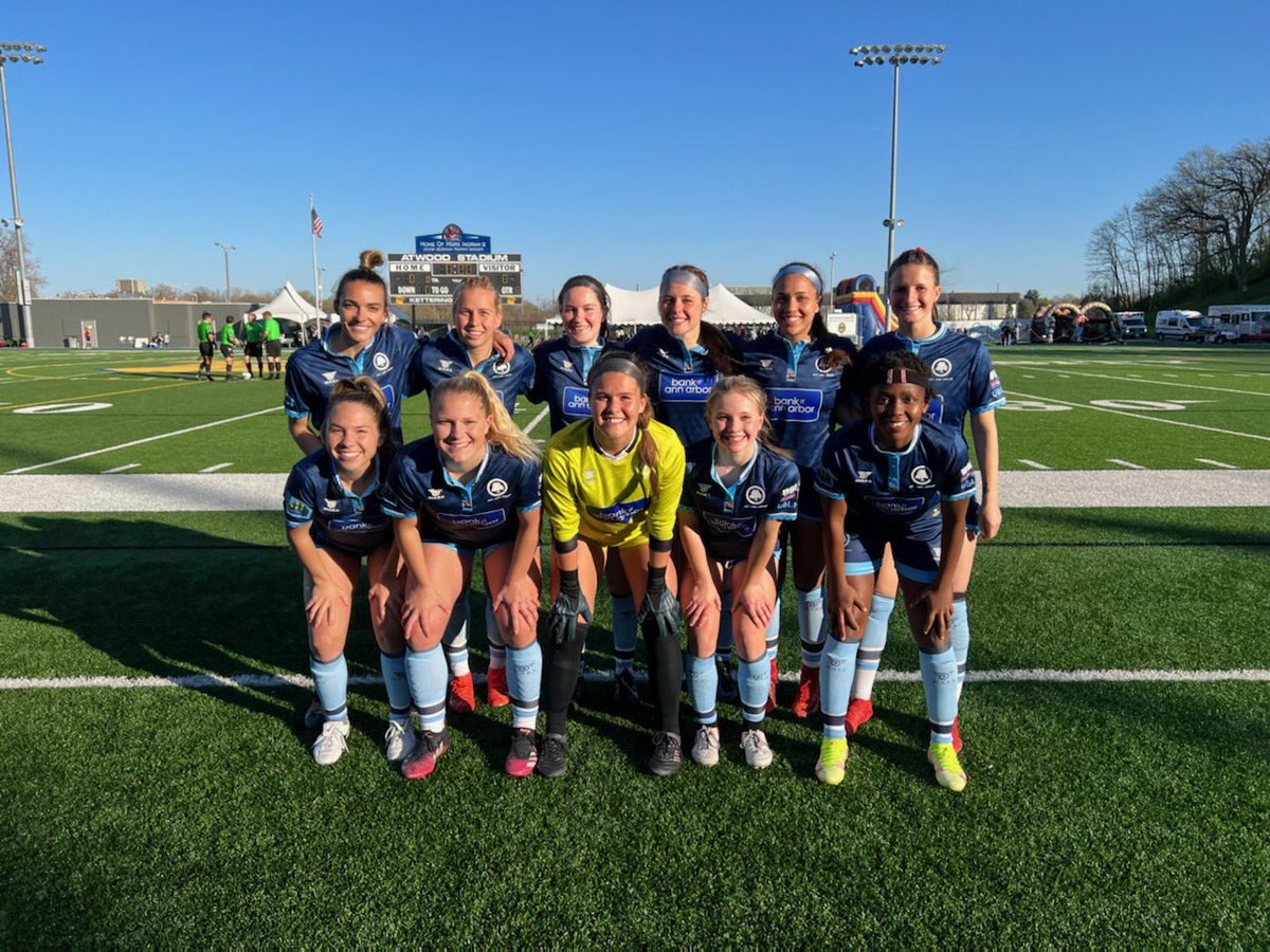 Starting XI photo from AFC Ann Arbor women versus Flint City AFC (2022-05-07).