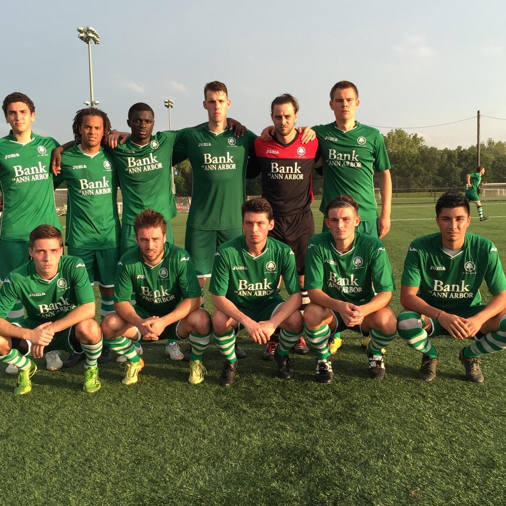 Team photo from AFC Ann Arbor men versus Bavarian SC (2015-06-12).