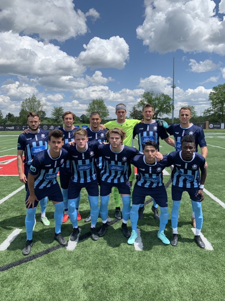 Starting XI photo from AFC Ann Arbor men versus Grand Rapids FC (2019-06-02).