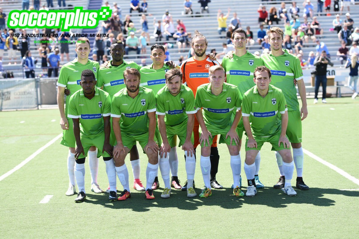 Starting XI photo from AFC Ann Arbor men versus Kalamazoo FC (2017-05-14).