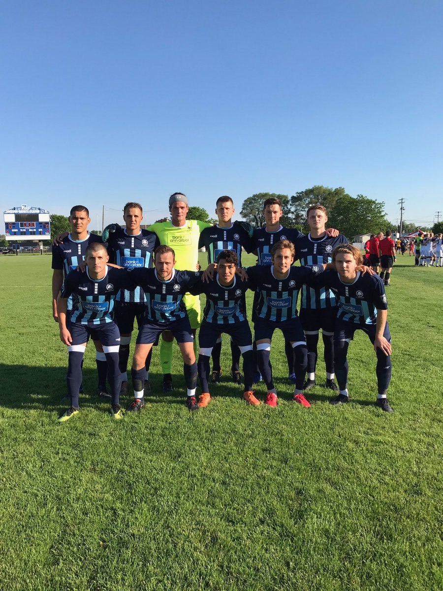 Starting XI photo from AFC Ann Arbor men versus Kalamazoo FC (2019-06-07).