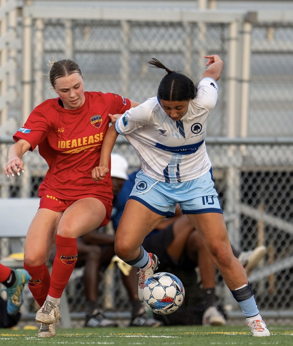 Match photo from AFC Ann Arbor women versus Flint City AFC (2024-06-12).
