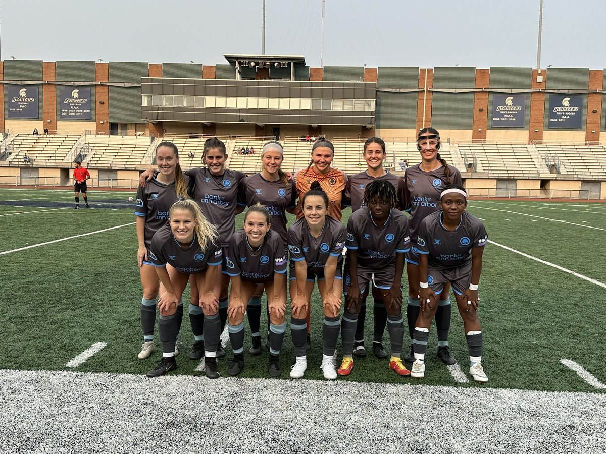 Starting XI photo from AFC Ann Arbor women versus Cleveland Force SC (2023-06-07).